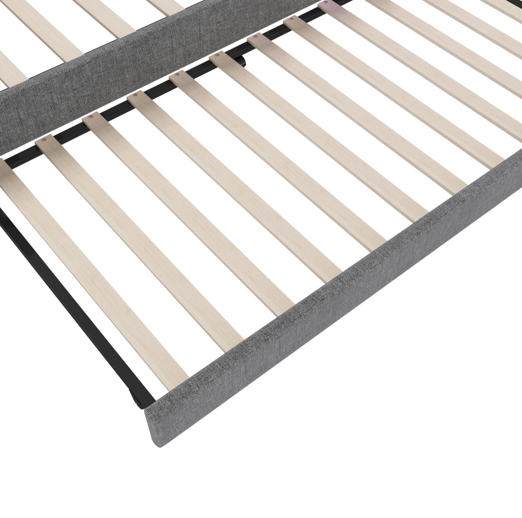 Letto estraibile 90x200 cm grigio con LED, USB-C e vani contenitore
