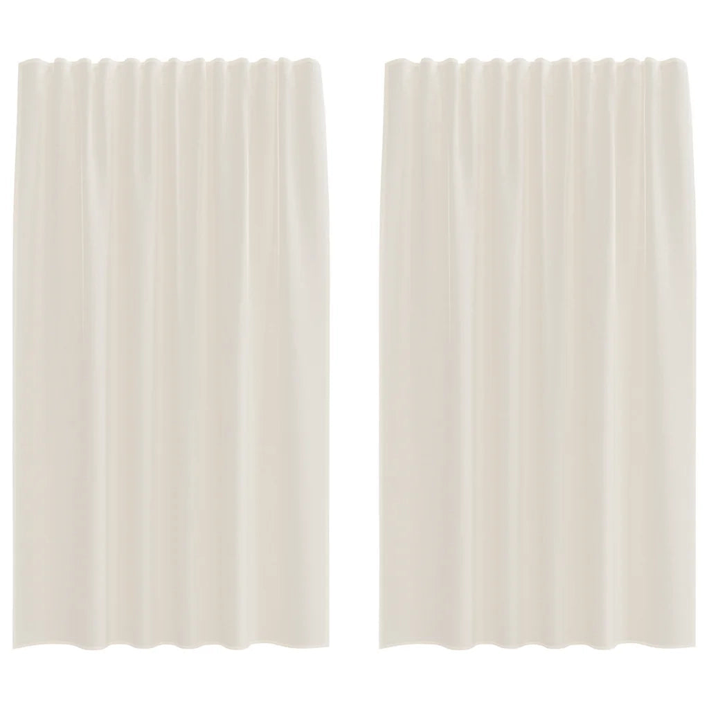 Tende in Voile con Tasche per Aste 2 pz Crema 4102177