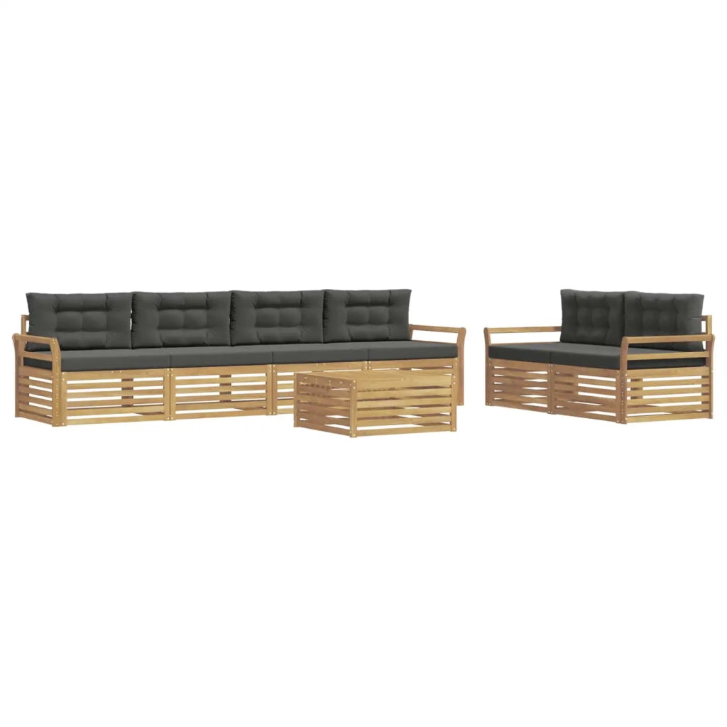 Set di divani da esterno 7 pz Bianco e Antracite 3390087