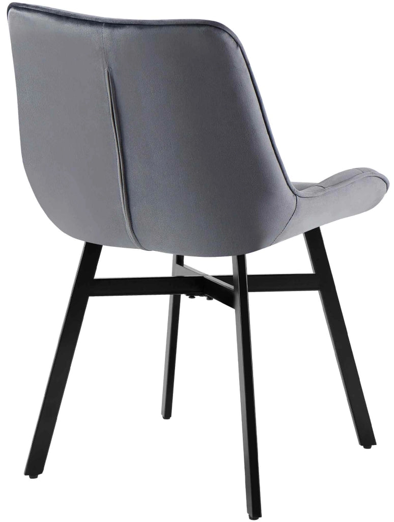 Sedia da Pranzo Colby grigio scuro,Velluto