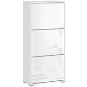 Armadio per Scarpe con 3 Cassetti ¨C zephmum ¨C Bianco 60x26x124 cm