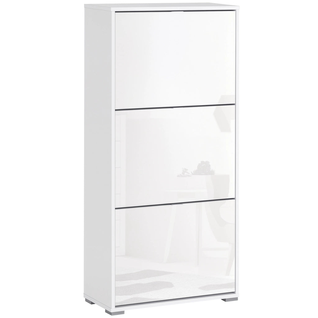 Armadio per Scarpe con 3 Cassetti ¨C zephmum ¨C Bianco 60x26x124 cm