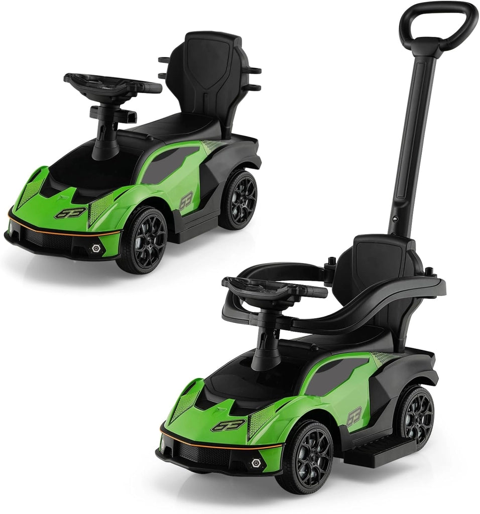 3 in 1 Lamborghini Auto a Spinta per Bambini, Macchina Cavalcabile con Impugnatura e Scatola di Stoccaggio, Ideale per Bambini 12-36 Mesi (Bianco)