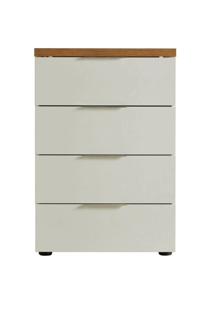 Amman, Cassettiera 4 Cassetti Made in Italy, 60x43x89h cm Bianco Lucido