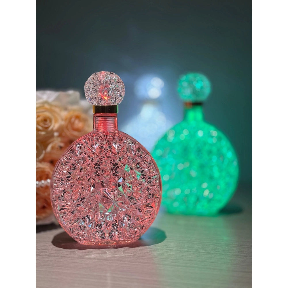 Trade Shop - Lampada Da Tavolo Luce Notturna D'atmosfera Cristallo Bottiglia Vino Ricarica Touch -