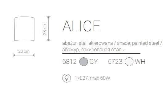 Applique Nowodvorski ALICE grigia tessuto E27 1 luce