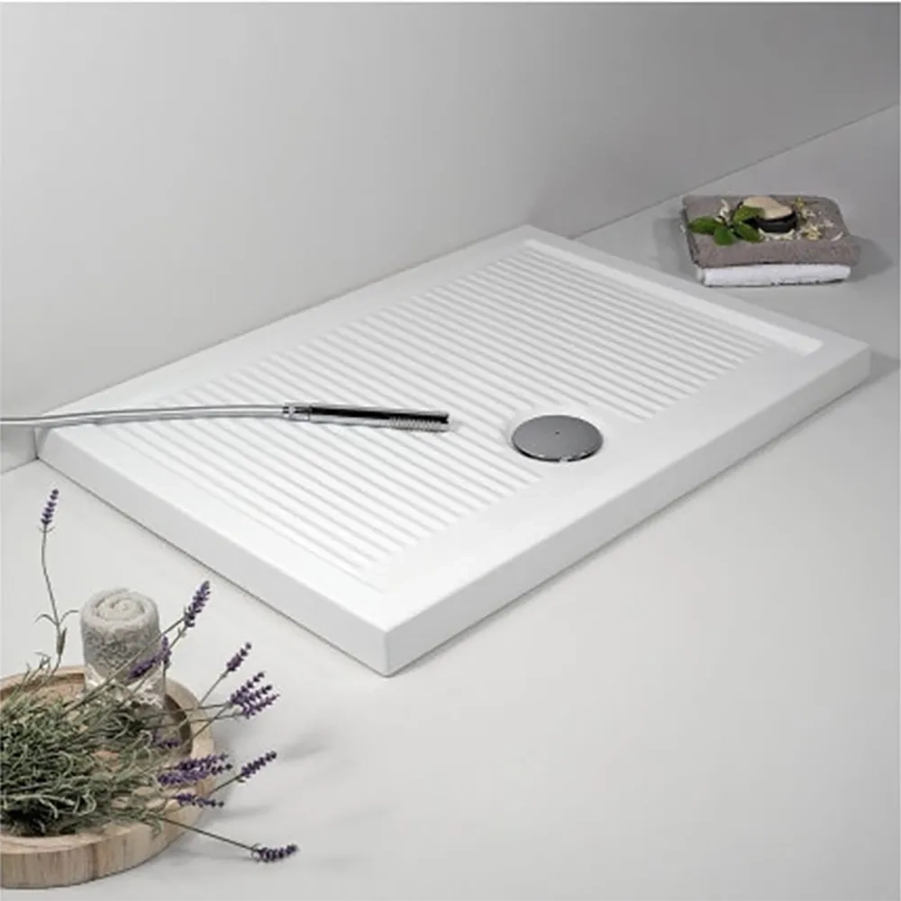 Azzurra ceramica piatto doccia 70x100xh6,5cm bianco lucido design anti-scivolo | Ferdy