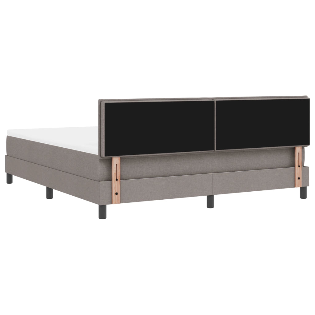 Letto Box Spring con Materasso e LED Taupe 180x200 cm Tessuto