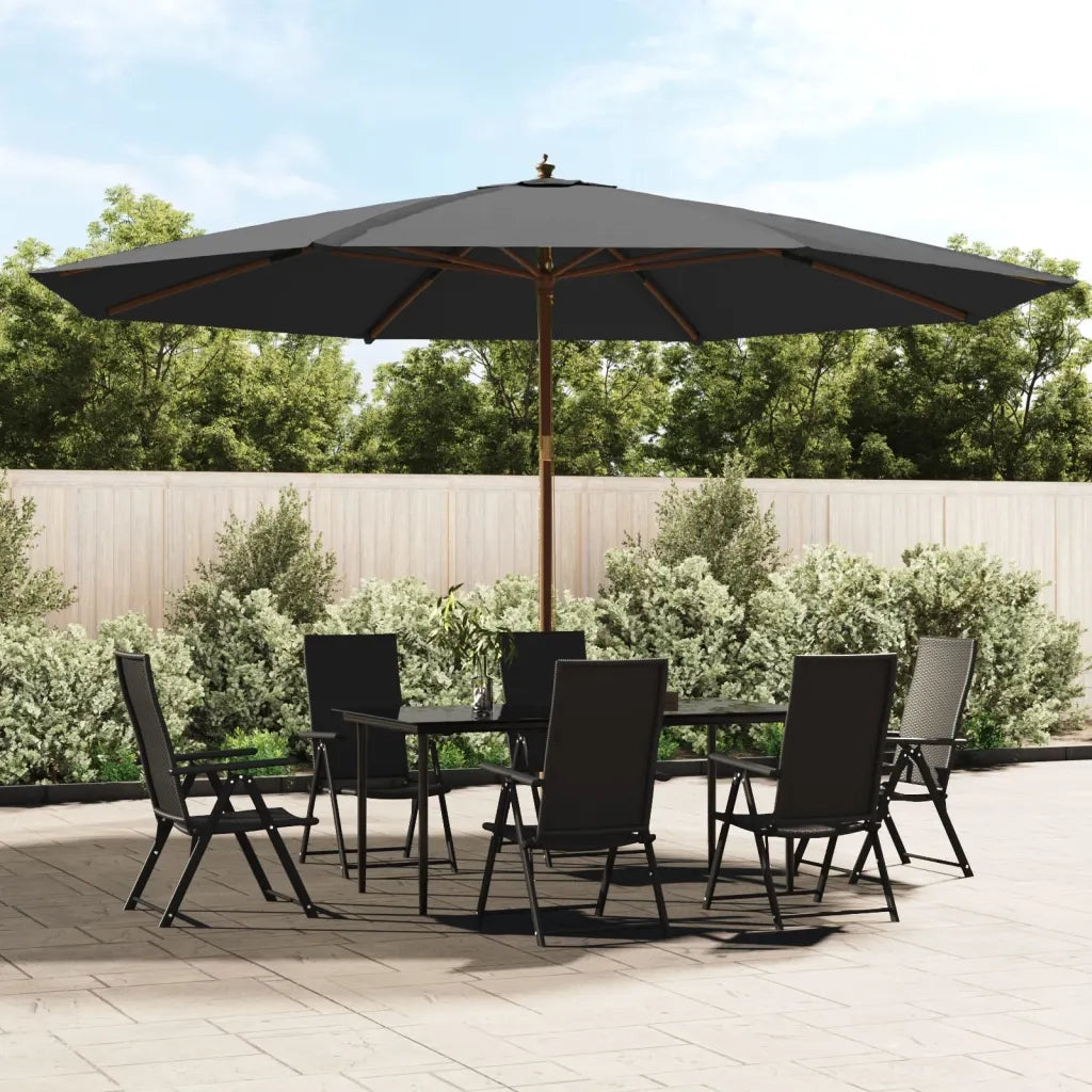 Ombrellone da Giardino-Ombrello da Balcone con Palo in Legno Antracite 400x273 cm