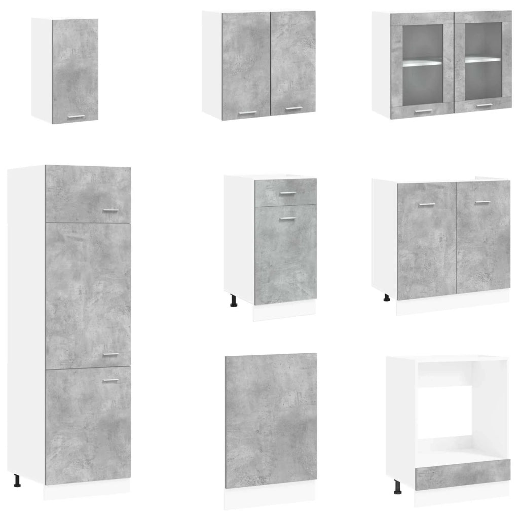 Unità Cucina Lyon 8 pcs Grigio Cemento Legno ingegnerizzato 3445842