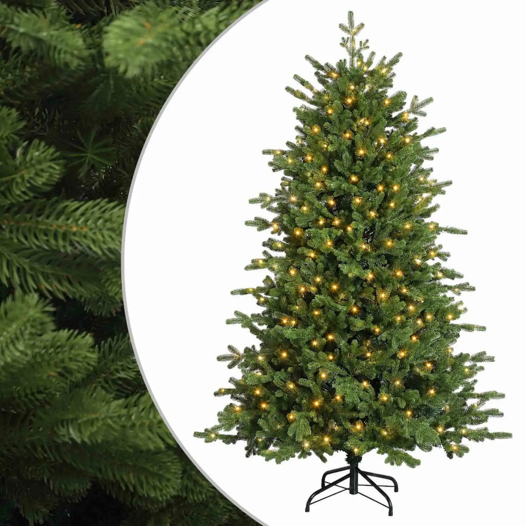 Albero di Natale Artificiale con Rami Pieghevoli 120 cm 150 LED 3465501
