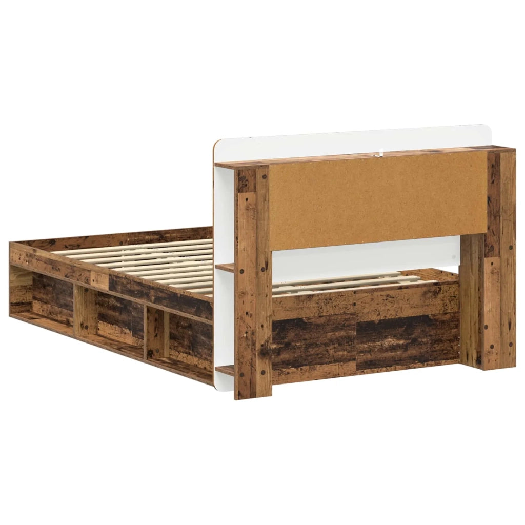 Telaio del letto con storage Legno antico 120 x 190 cm