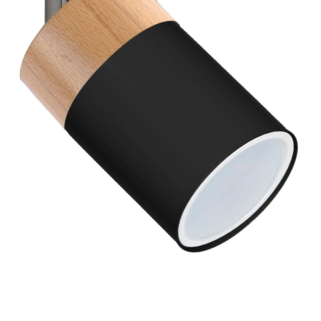 Applique Joker nero/legno chiaro GU10 40W 1luce Milagro