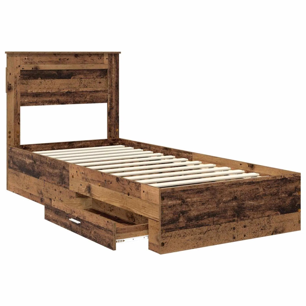 Struttura del letto Legno vecchio 90 x 200 cm Legno multistrato