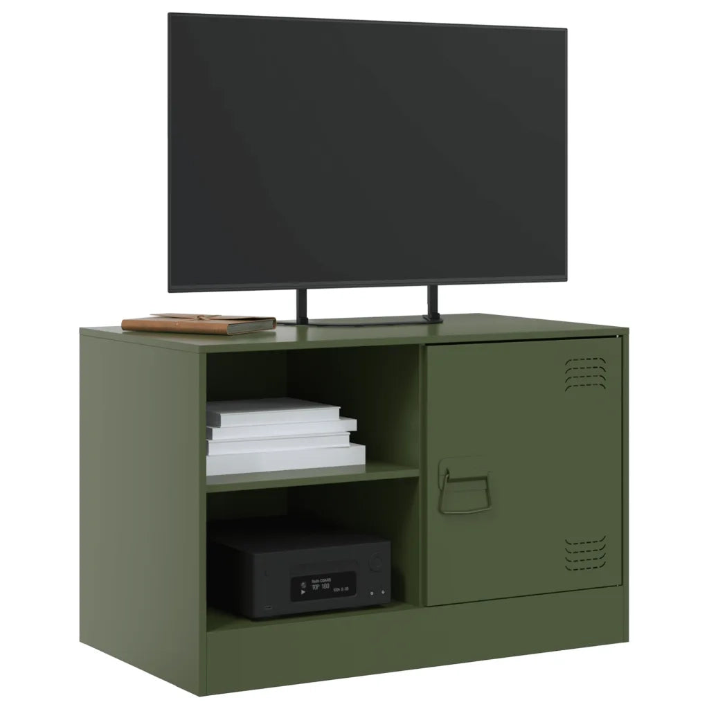 Mobile TV Verde Oliva 67x39x44 cm in Acciaio 841699
