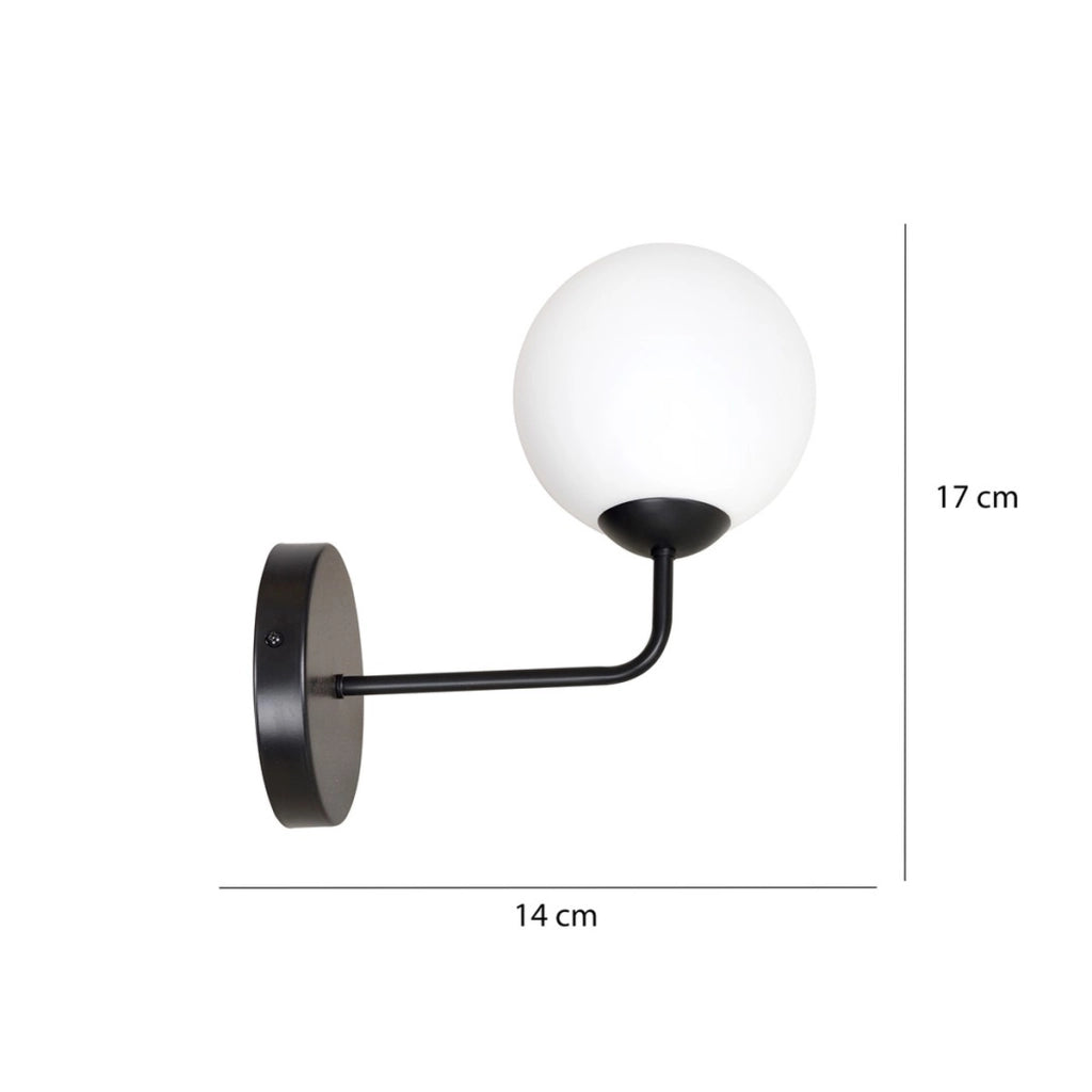 Lampada da parete PREGOS in metallo nero e vetro