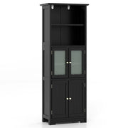 Mobiletto da bagno moderno capiente in MDF nero 60 x 30 x 163 cm 20_0012763