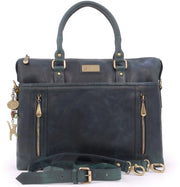 Borsa a Spalla per Laptop 16 pollici - Grande Borsa da Ufficio - Borsa a Tracolla per Documenti A4 - Verde