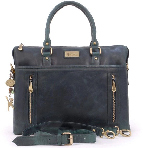 Borsa a Spalla per Laptop 16 pollici - Grande Borsa da Ufficio - Borsa a Tracolla per Documenti A4 - Verde