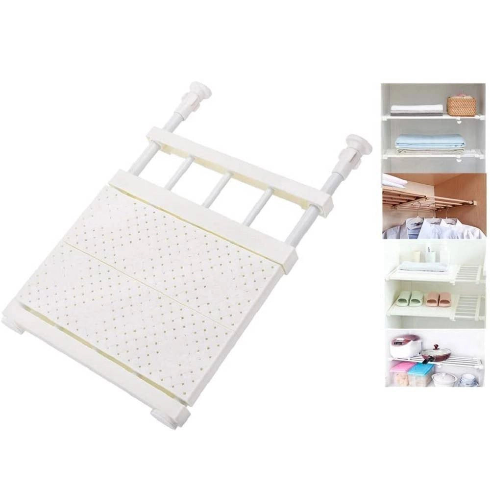 Trade Shop - Scaffale Telescopico Per Armadio Regolabile 30cm Allungabile Da 53-90 Cm Acciaio -