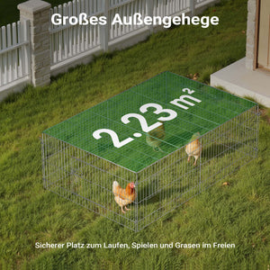 Recinto per piccoli animali 183 x 122 x 60 cm con telo parasole recinzione per conigli e lepri