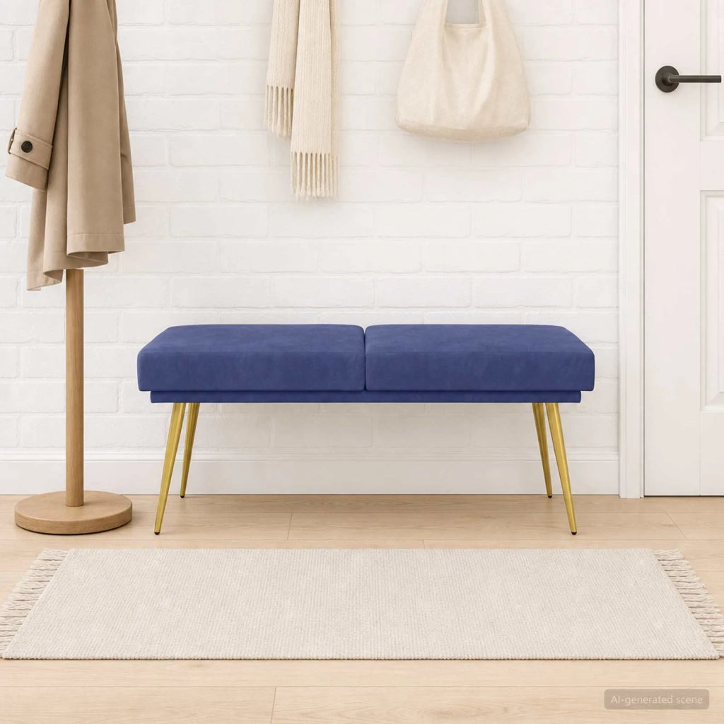 Panchina a doppio strato Blu Polizia 120 x 45 x 46 cm Velluto 42038597