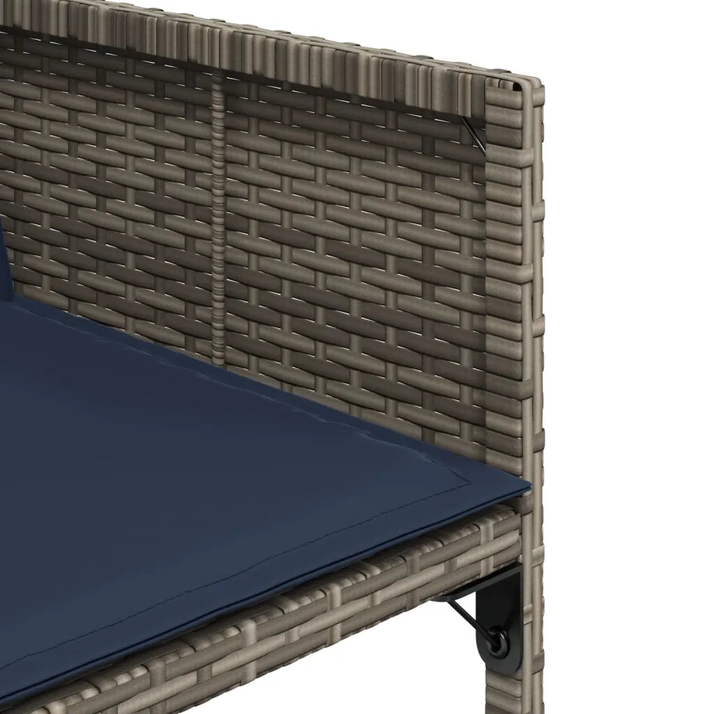 Sedie da Giardino con Cuscini 4 pz | Sedie da Esterno Grigio in Polyrattan