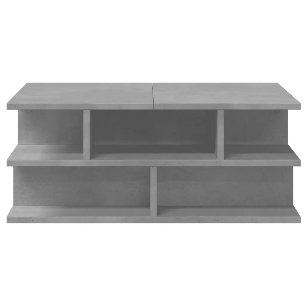 Tavolino da Salotto-Tavolino da soggiorno-Tavolo Grigio Cemento 70x70x29cm Legno Multistrato