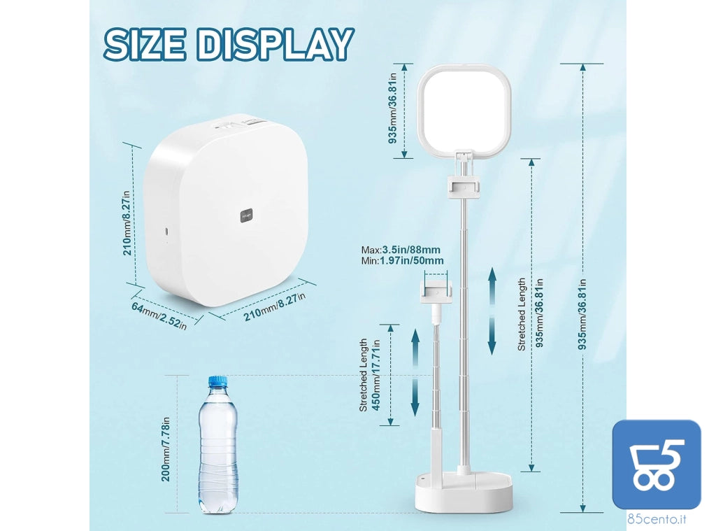 Supporto per telefono portatile wireless Luce di riempimento a LED dimmerabile pieghevole con telecomando - Confezione rovinata