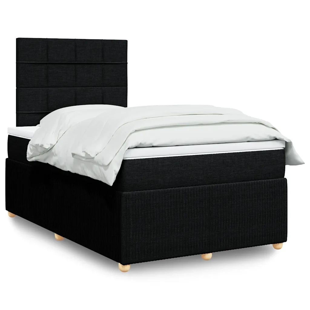 Giroletto a Molle con Materasso Nero 120x200 cm in Tessuto 3292025