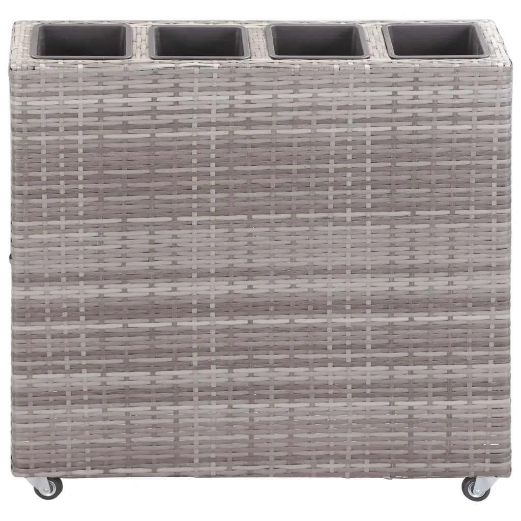 Letto Rialzato con 4 Vasi 80x22x79 cm in Polyrattan Grigio 46949
