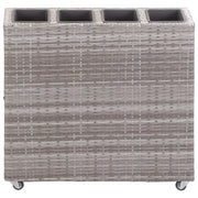 Letto Rialzato con 4 Vasi 80x22x79 cm in Polyrattan Grigio 46949