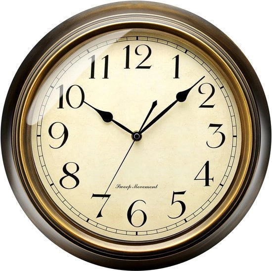 Orologio da parete a retro 25 cm silenzioso non ticchettante orologio da parete decorativo per cucina soggiorno camera da letto - funziona con batterie (20 pollici, cifre arabe)