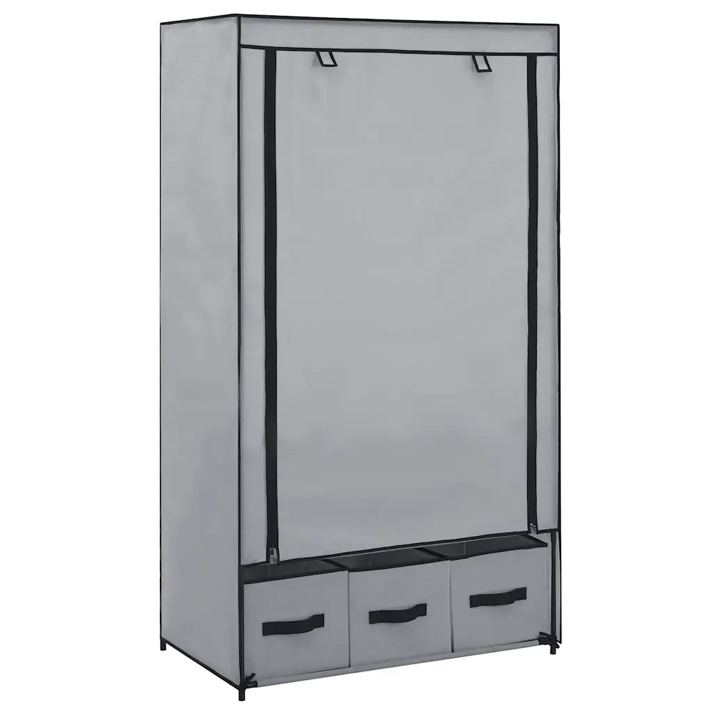 Armadio Grigio 87x49x159 cm in Tessuto cod mxl 78082