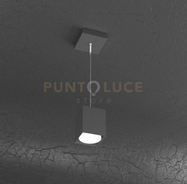 PLATE SOSPENSIONE TUBO H.10 1 LUCE GRIGIO ANTRACITE 1129-S10-GA