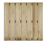 Mattonella per Pavimenti da Esterno 50x50x2,8 cm 7 Listelli Zigrinati in Legno di Pino Impregnato PEFC