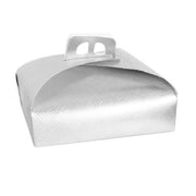 Trade Shop - Set 3 Pz Scatola Porta Torta Argento 33x33cm Dolci Pasticceria Festa Party 58014 -