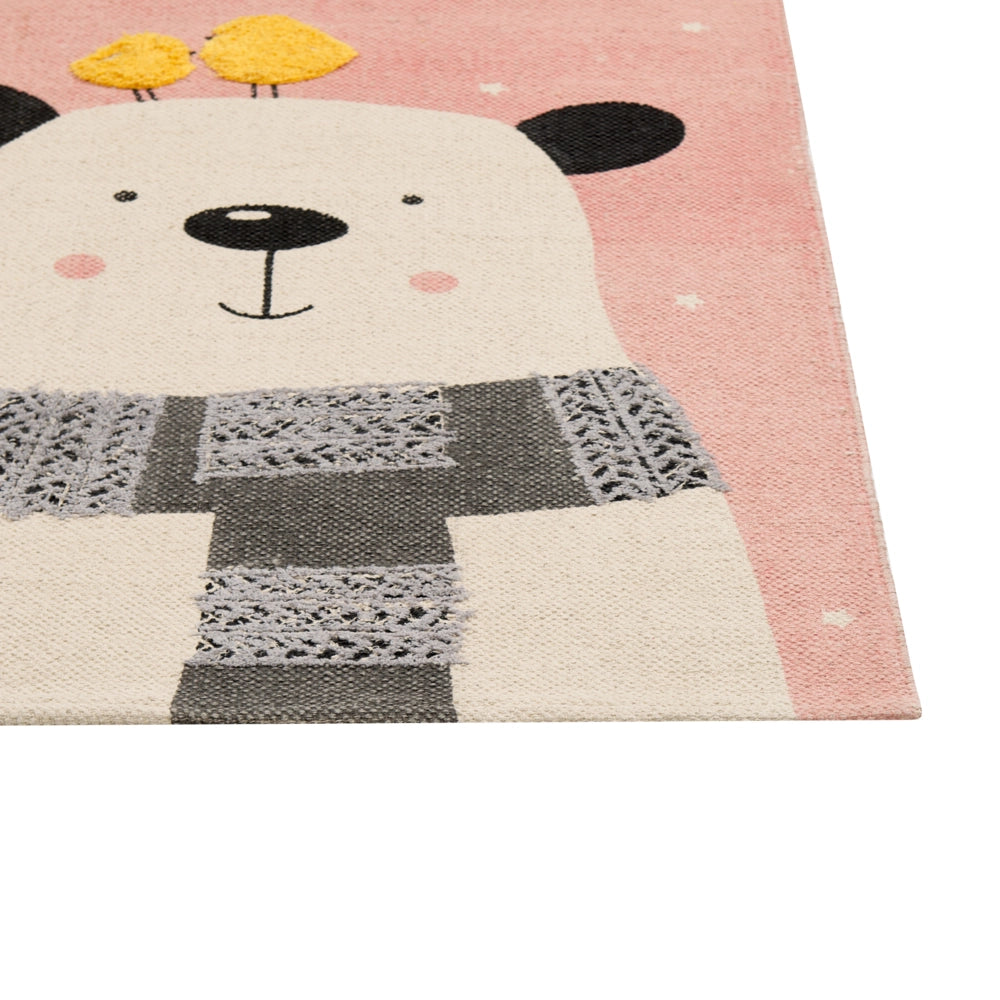 Tappeto per aree multicolore con stampa di orsi 80 x 150 cm, a pelo basso, per la stanza dei giochi dei bambini