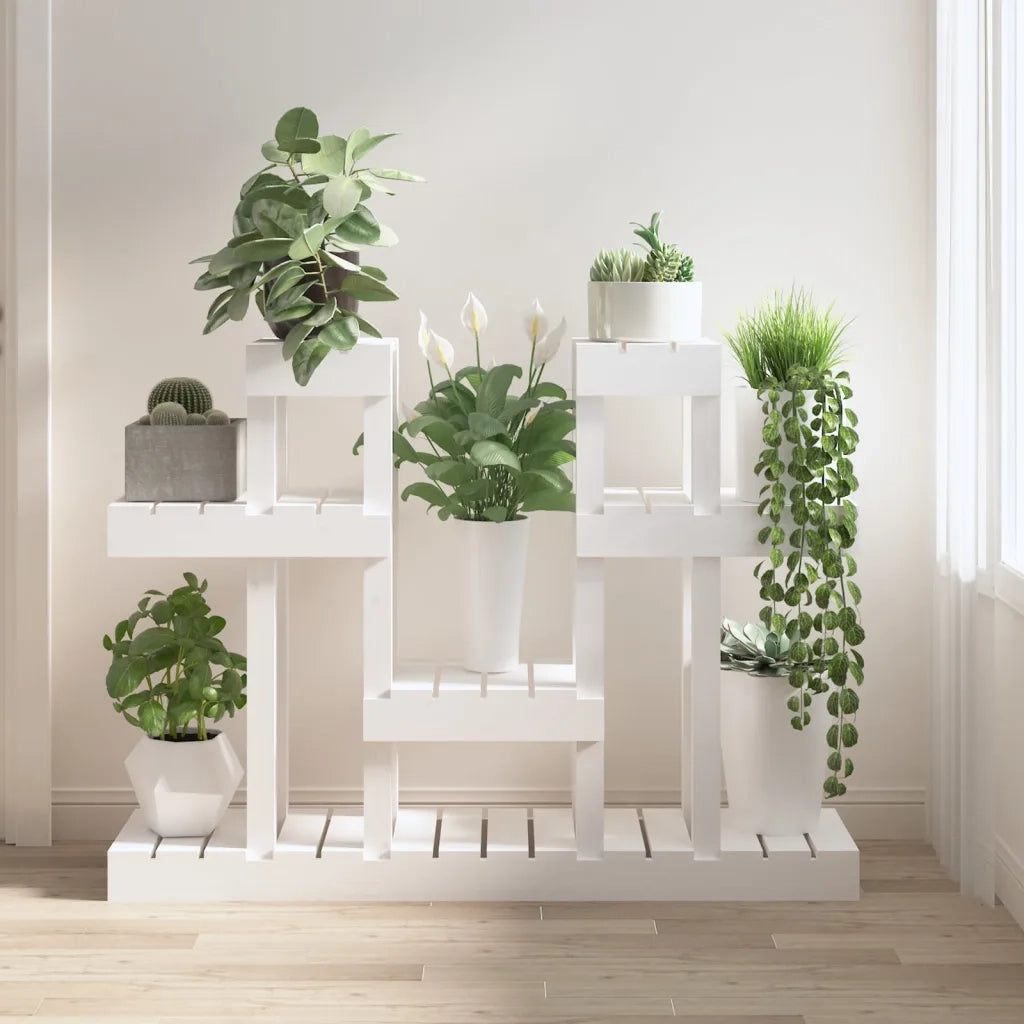 Supporto per piante | Sostegno per piante Bianco 104,5x25x77,5 cm in Massello di Pino