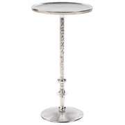 Tavolino in metallo argentato 32 cm a di forma rotonda soggiorno camera da letto