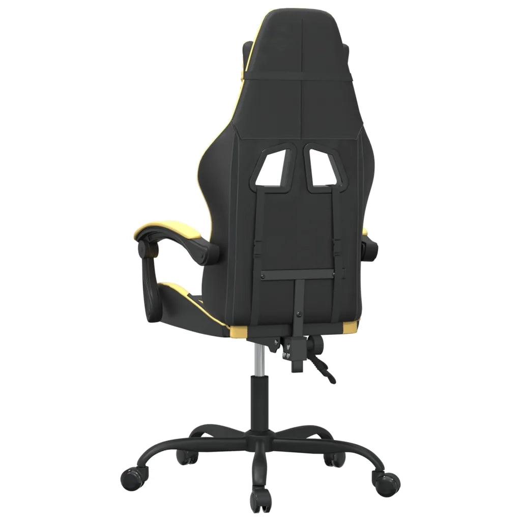Sedia da Gaming Girevole Nera e Oro in Similpelle cod mxl 63061