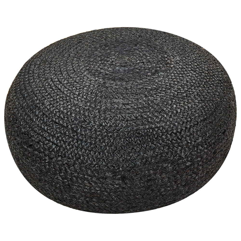 Pouf colore beige naturale intreccio in juta ⌀ 50 cm dalla forma rotonda stile boho cuscino da pavimento
