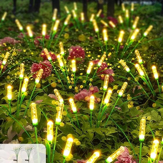 Illuminazione Esterna a Energia Solare - Luce Calda Bianca - Impermeabile - Ombrellone per Giardino Prato - 2 Pezzi - Decorazione Giardino - Piazzale Balcone Esterno
