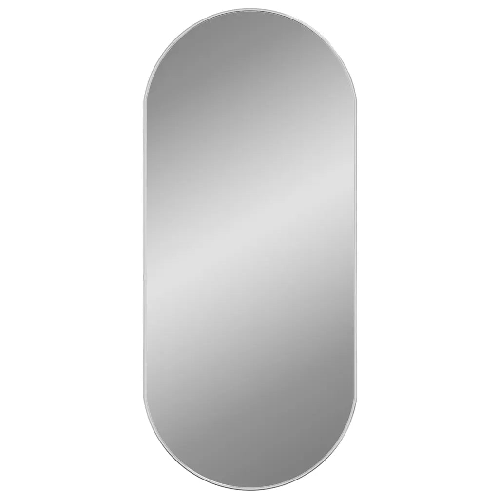 Specchio da Parete Argento 100x45 cm Ovale 348194