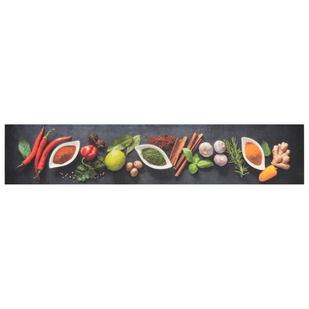 Tappeto da Cucina Lavabile-Tappetino da Cucina Spezie 60x300 cm Velluto 227275