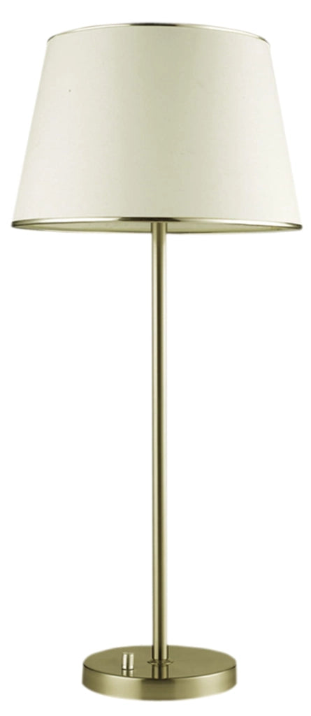 Lampada da tavolo Candellux Ibis 41-01354 ottone paralume bianco