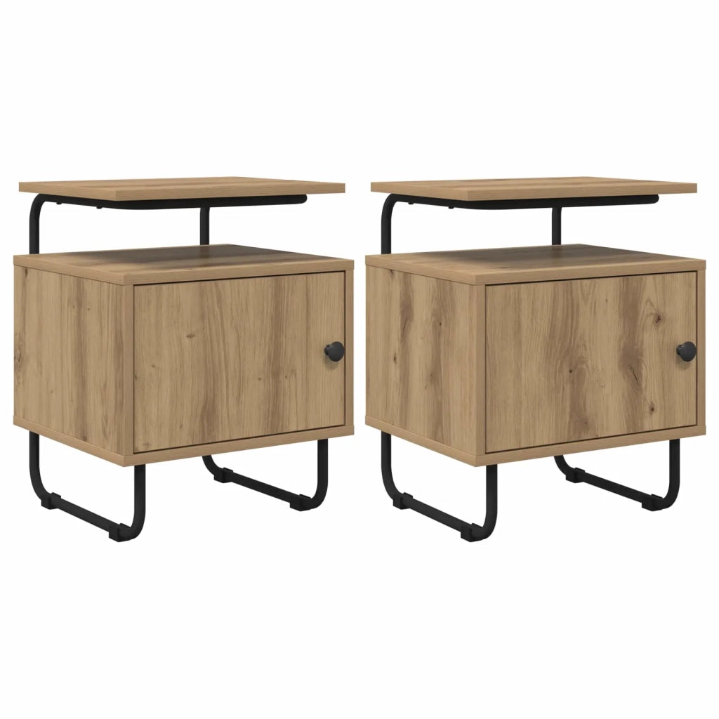Armadio da Notte 2 pz Rovere Artigianale Legno ingegnerizzato 8007646