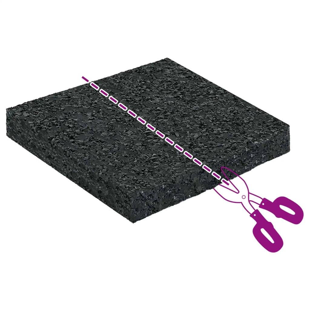 Pad per patio in granuli di gomma Nero 9 x 9 x 1 cm Gomma CFW6304239