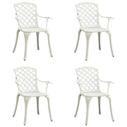 Sedie da Giardino 4 pz in Alluminio Pressofuso Bianco cod mxl 19634