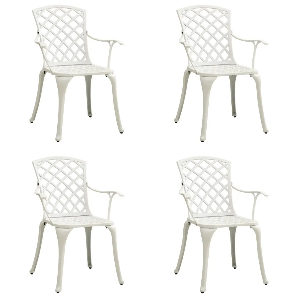 Sedie da Giardino 4 pz in Alluminio Pressofuso Bianco cod mxl 19634